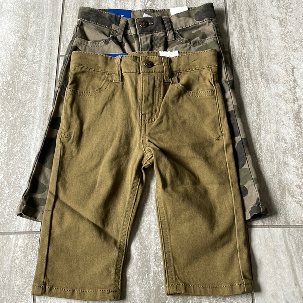 Bundle of Gumballs size 18 M,4pockets,long pants for boys,khaki & camouflage